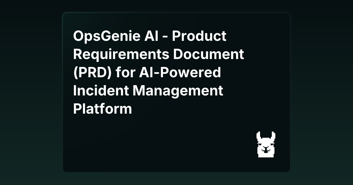 OpsGenie AI - Product Requirements Document (PRD) for AI-Powered ...