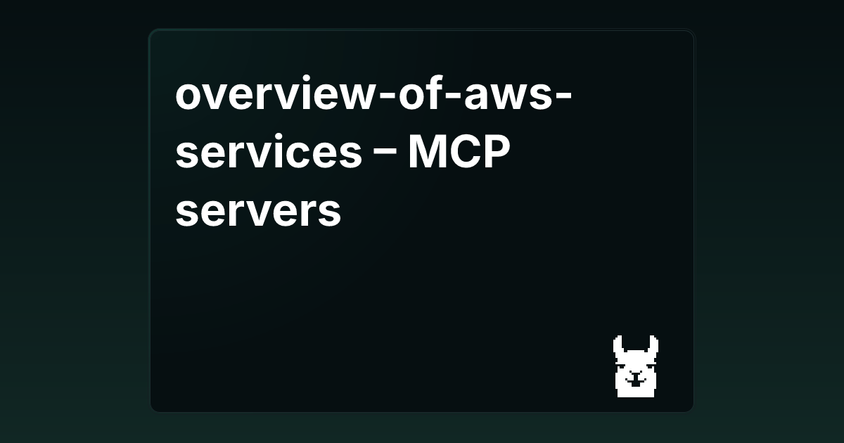 Overview of aws services mcp servers glama