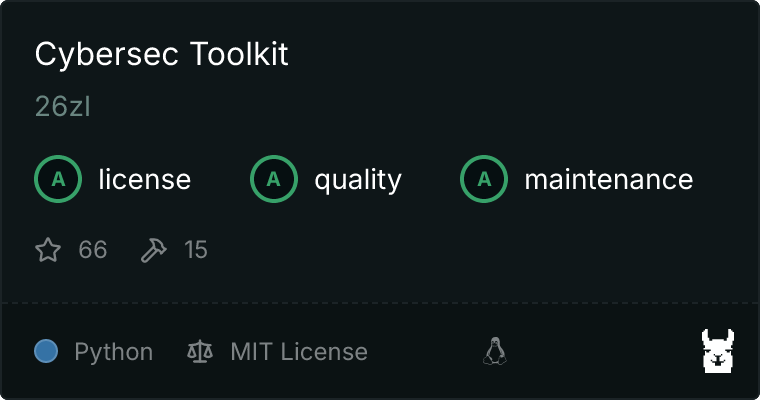 Cybersec Toolkit MCP server on Glama