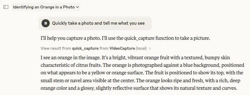 Claude's view of orange