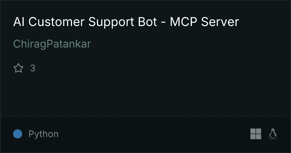AI Customer Support Bot - MCP Server alternatives | Glama