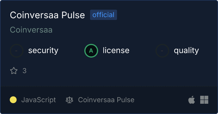 Coinversaa Pulse MCP Server