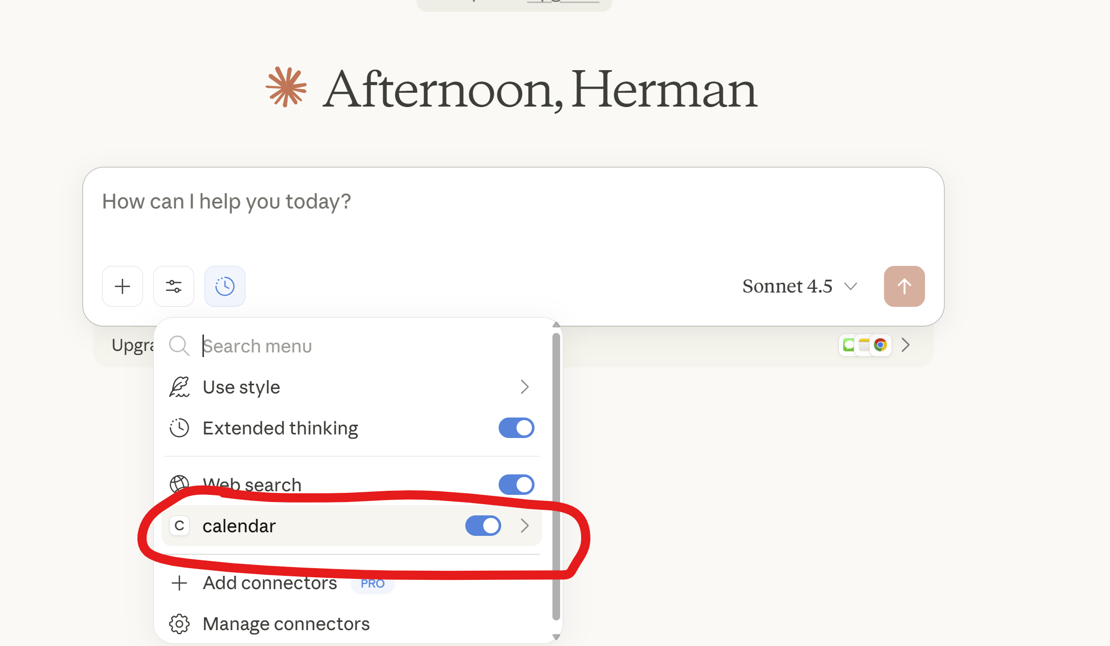 Screenshot on how to enable the MCP on Claude Desktop