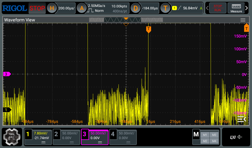 Demo of oscilloscope in action