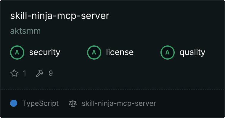 Skill Ninja MCP Server on Glama