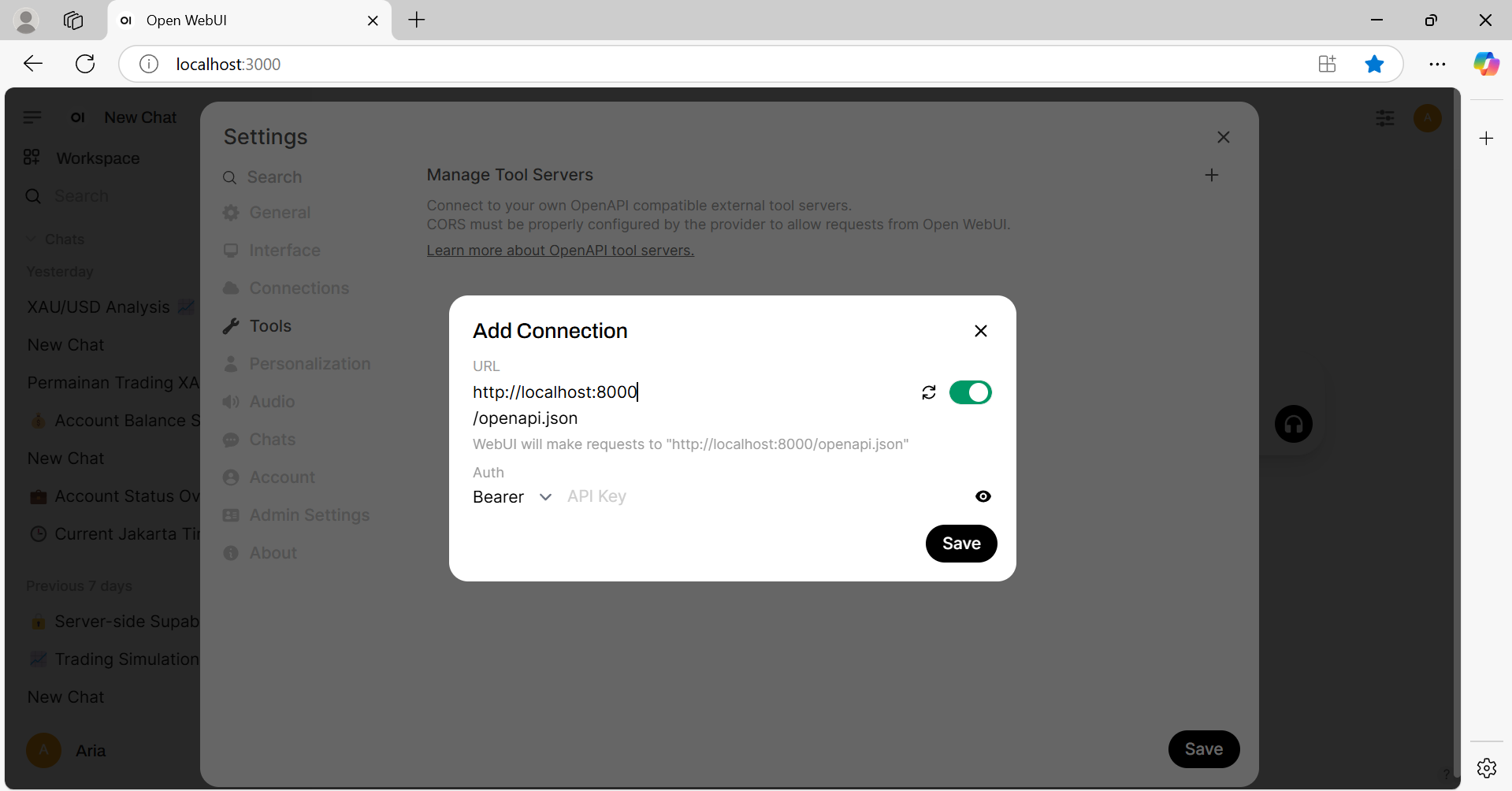 Open WebUI - Add Connection