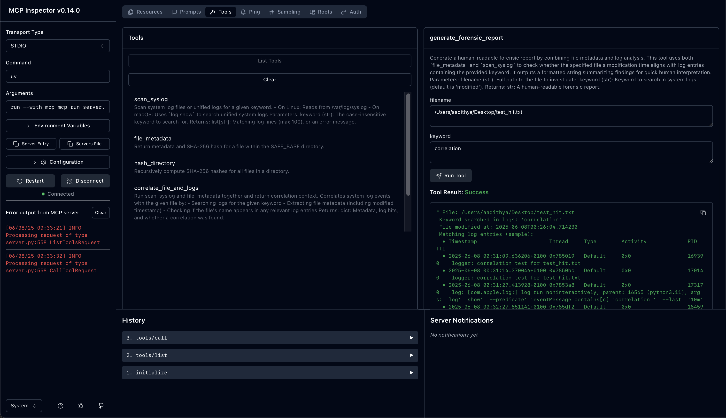 Example Correlation Report
