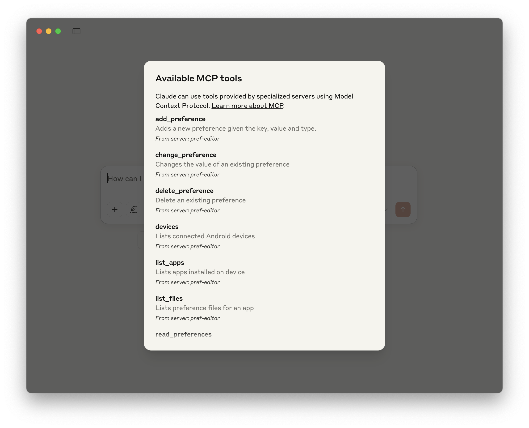 Available tools