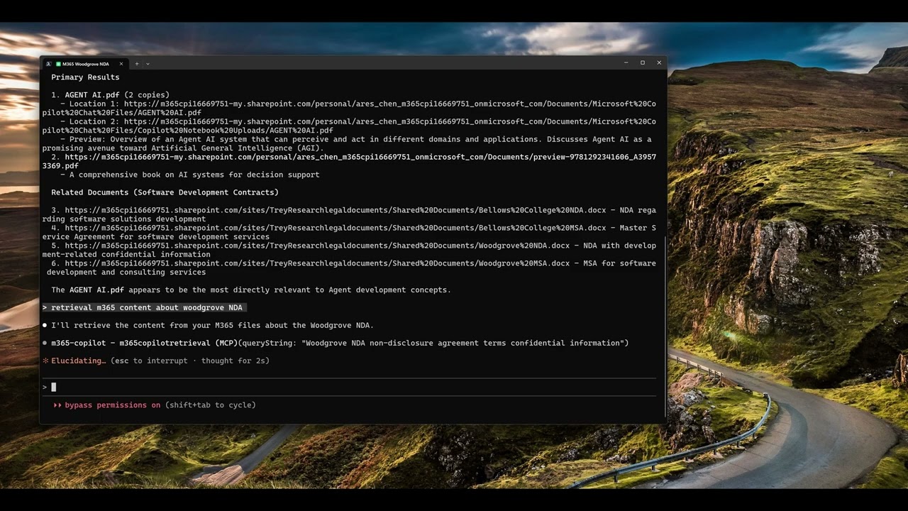 Claude Code with M365 Copilot MCP Server