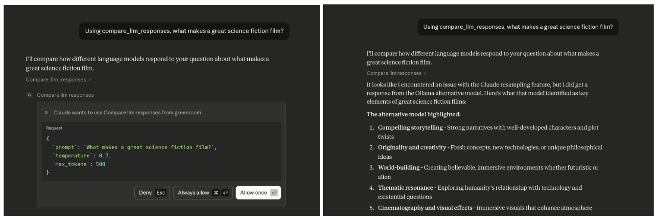 compare LLM responses
