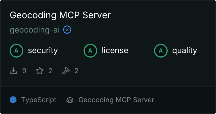 Geocoding Server MCP server