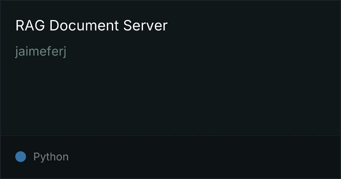 RAG Document Server by jaimeferj | Glama