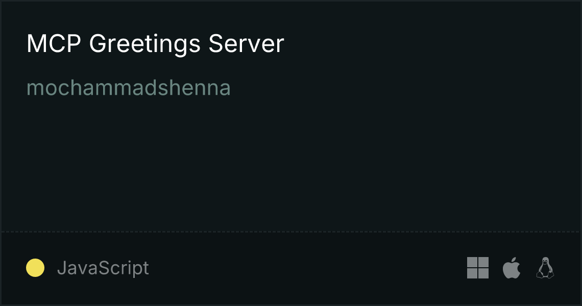 MCP Greetings Server | Glama