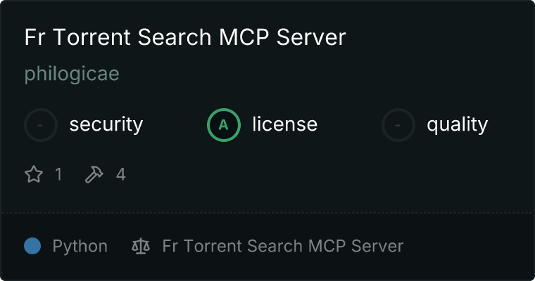 FR Torrent Server MCP server