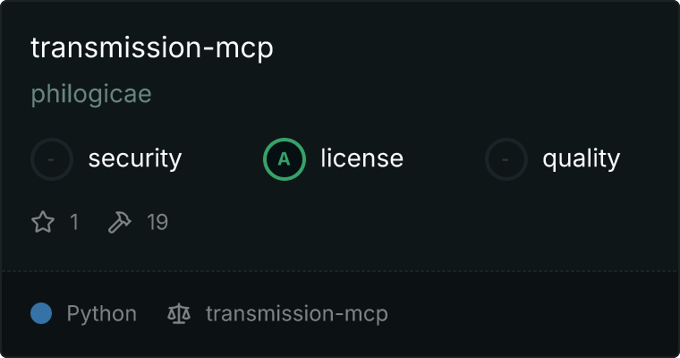 Transmission MCP server