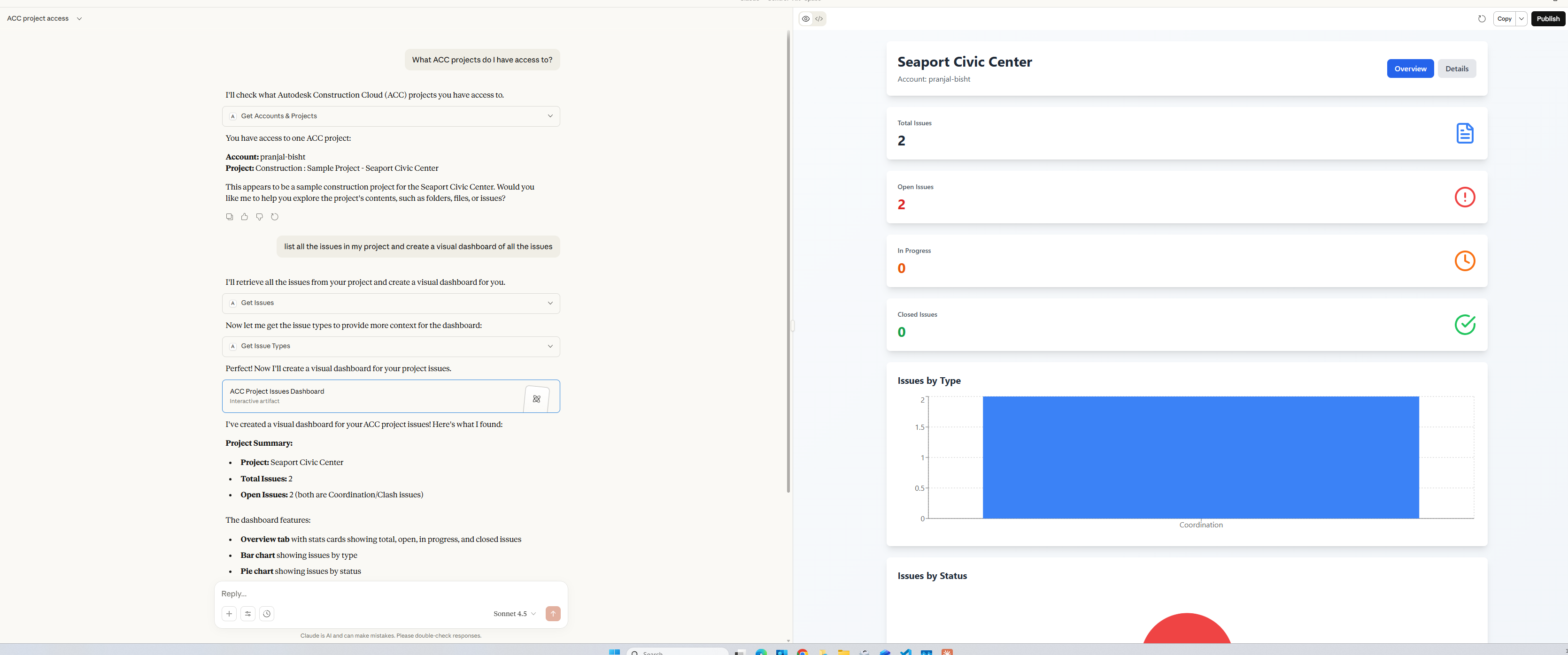 Claude Dashboard Visualization