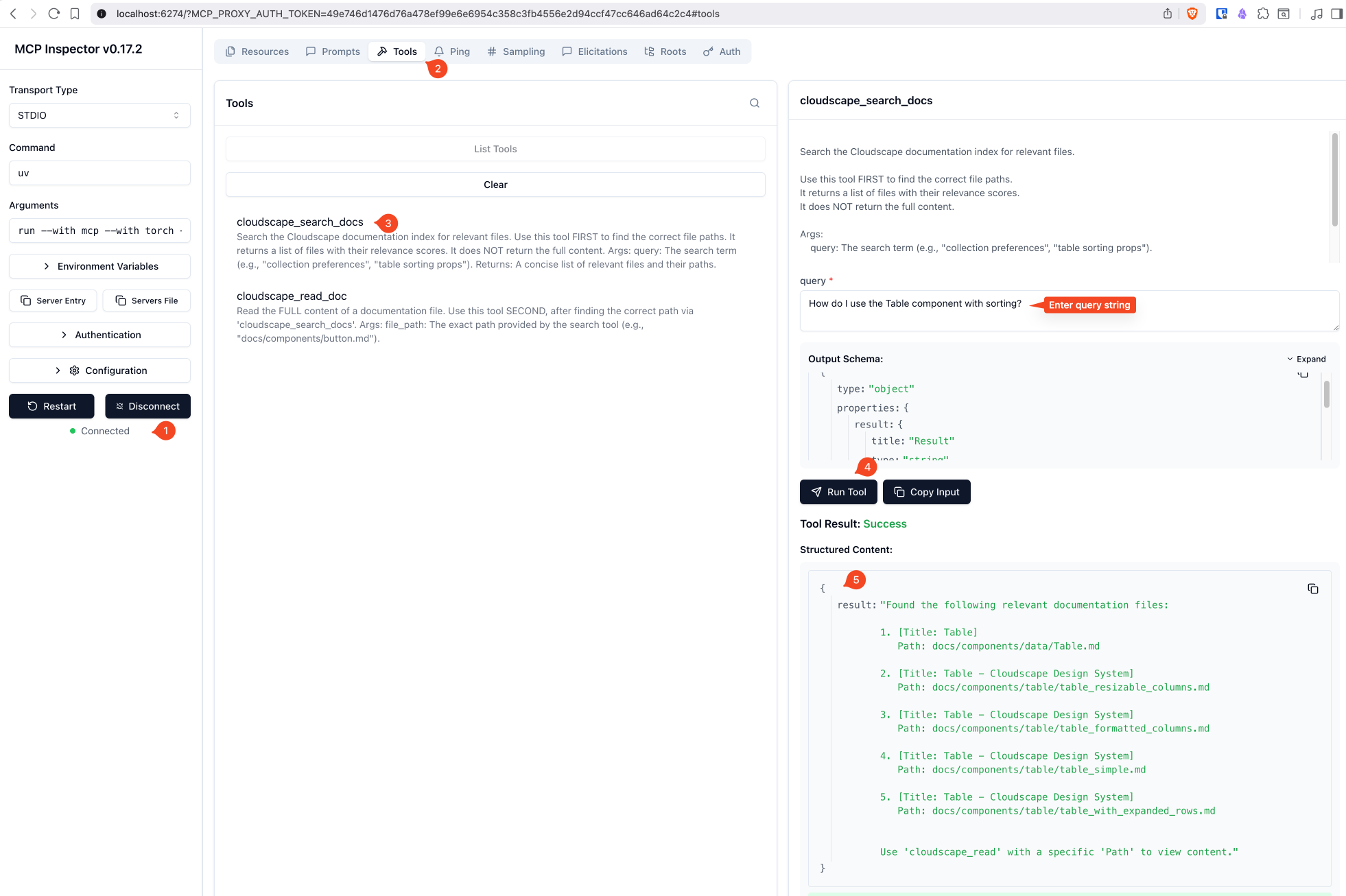 Cloudscape Docs MCP Tools in Action