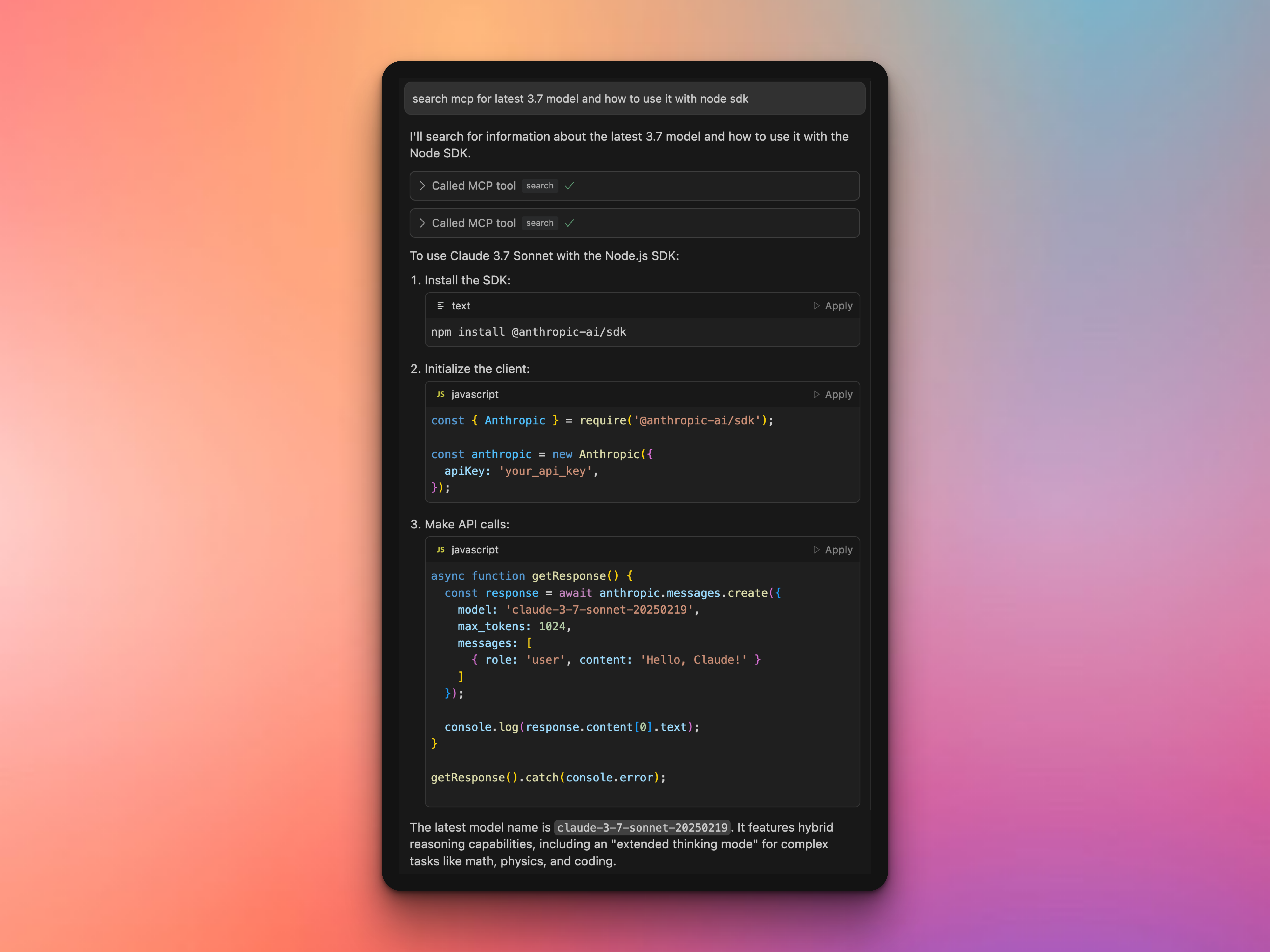 Example Output