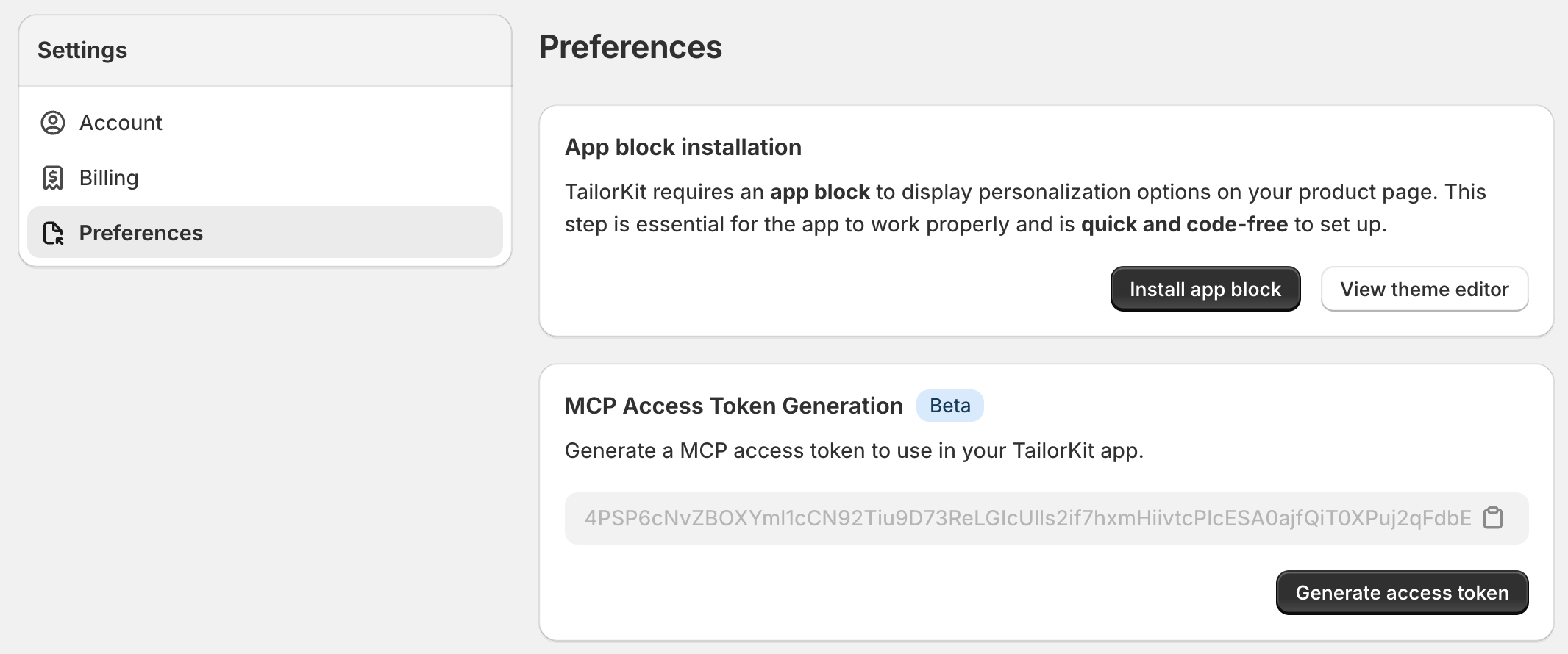 TailorKit Access Token