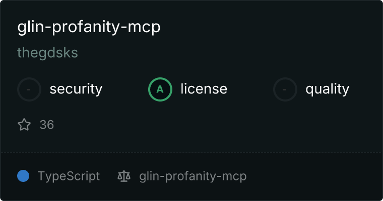 Glin Profanity MCP server