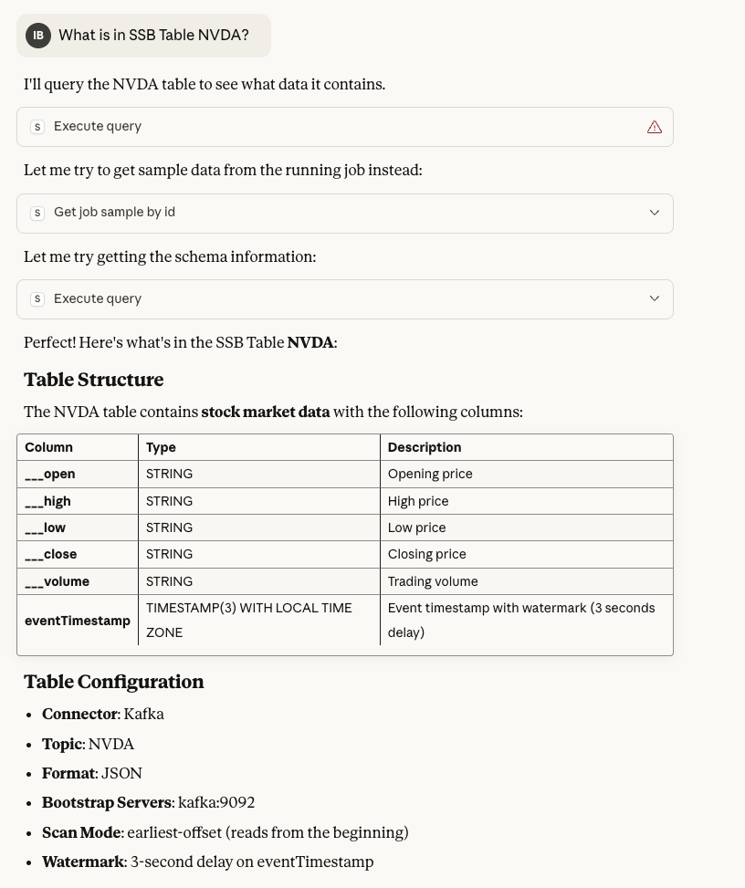 Claude Get Table Info