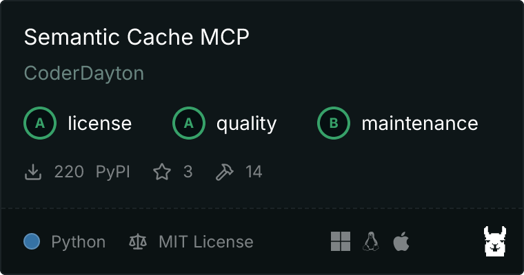 Semantic Cache MCP on Glama