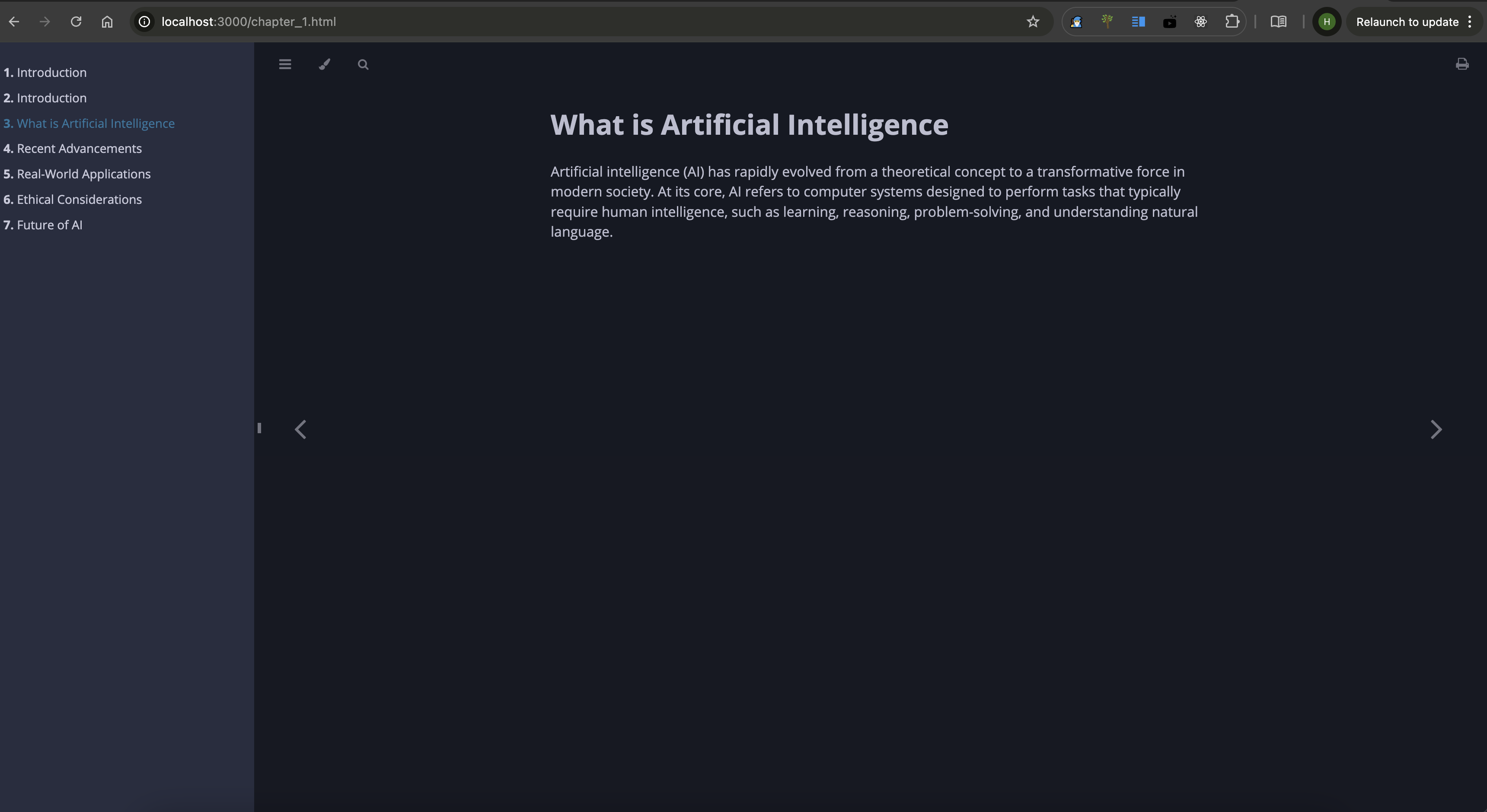 Demo mdbook screenshot 1