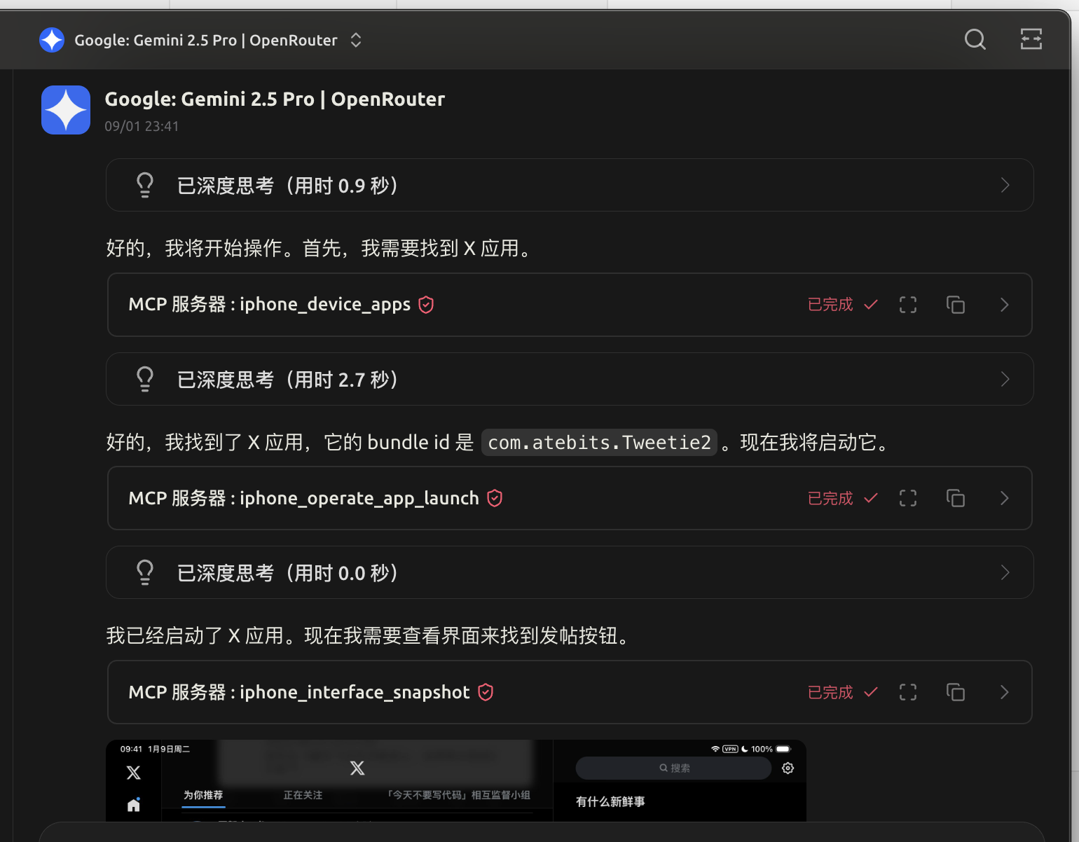 Screenshot on Cherry Studio