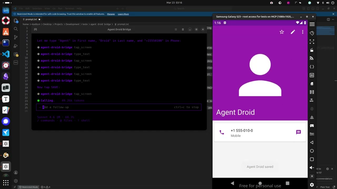 Agent Droid Bridge Demo