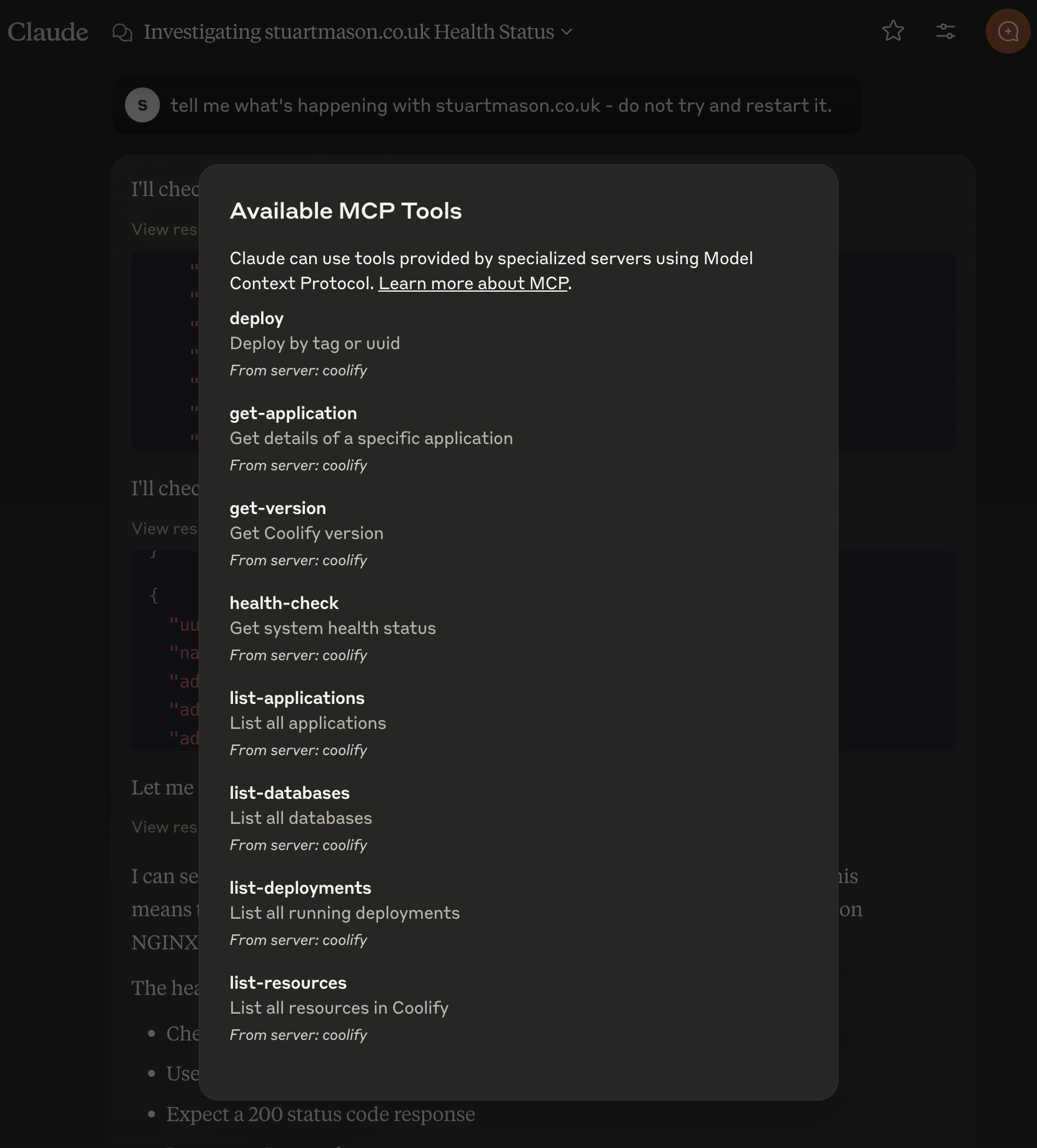 Servidor MCP de Coolify