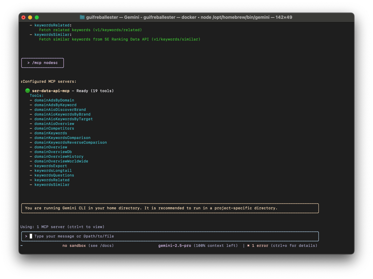 Gemini CLI: Configured MCP Servers