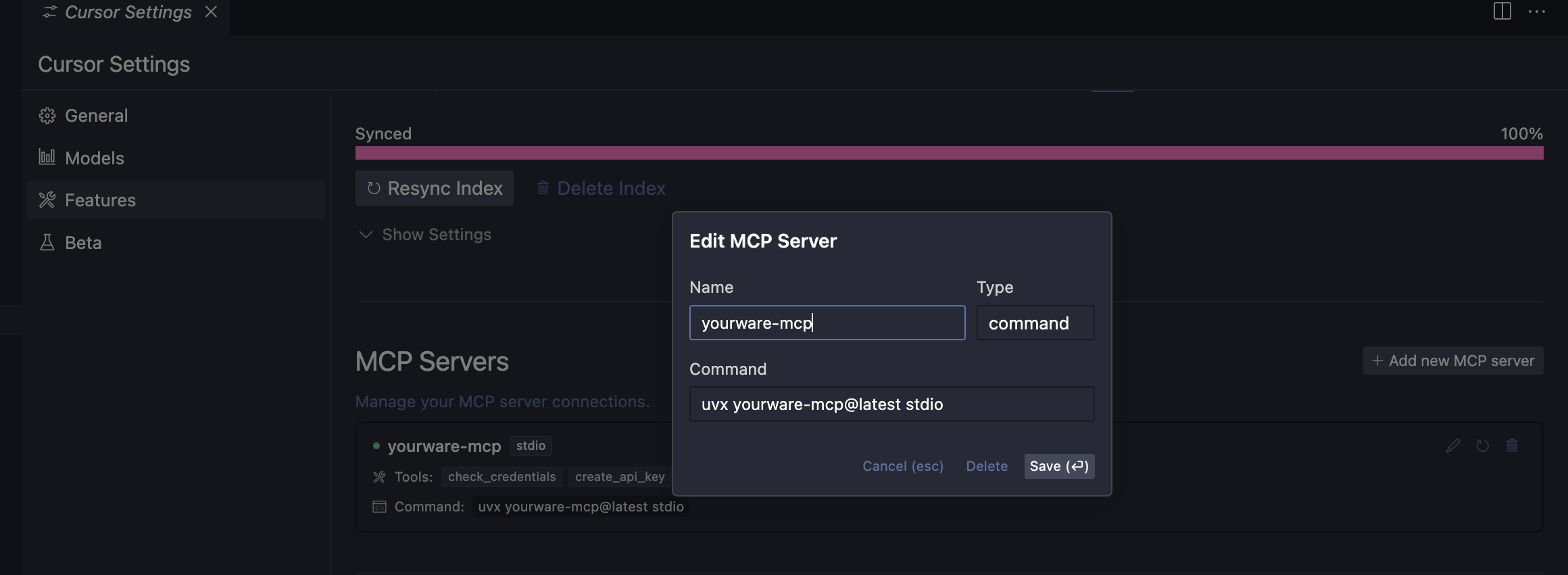 Config cursor screenshot