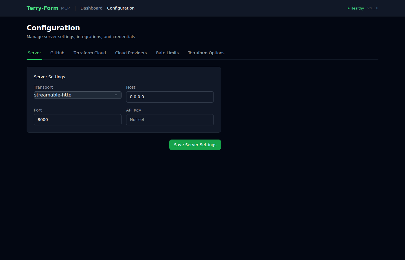 Server Configuration
