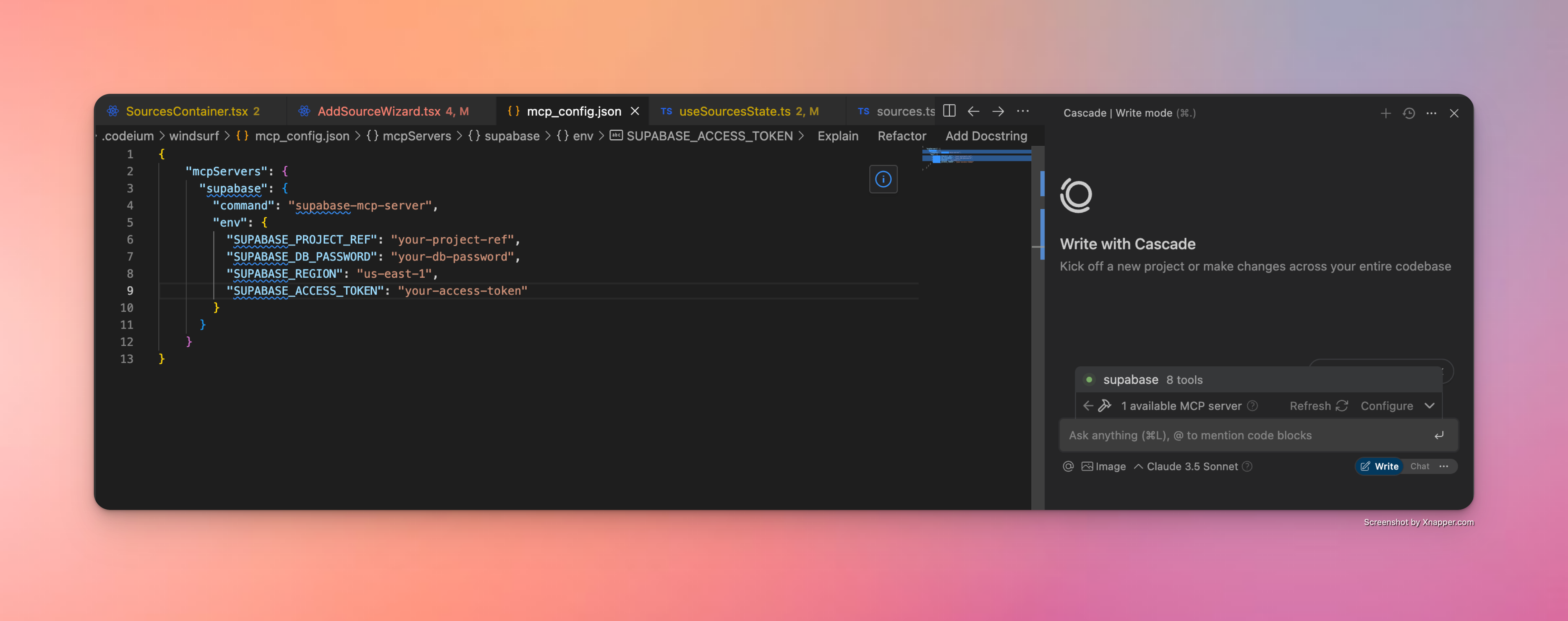 Cómo luce una configuración exitosa de Windsurf