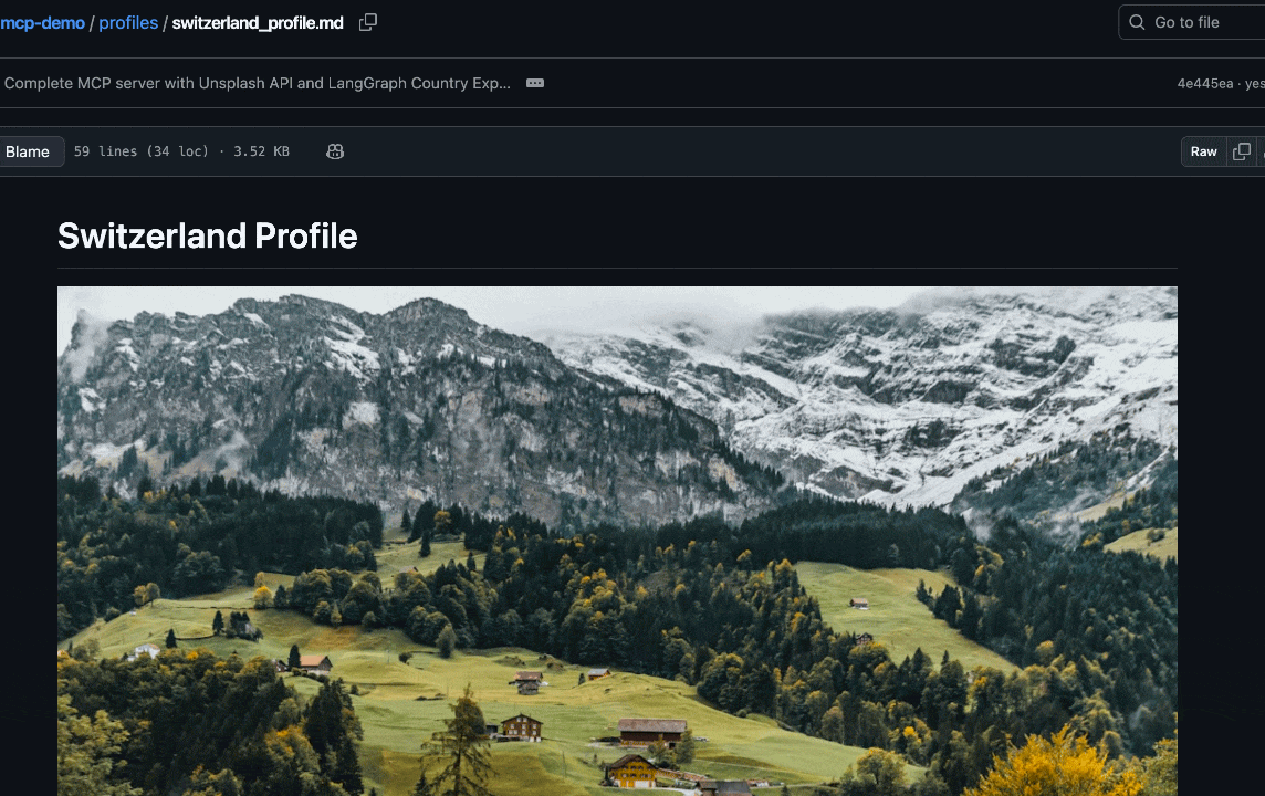 Switzerland Profile Demo