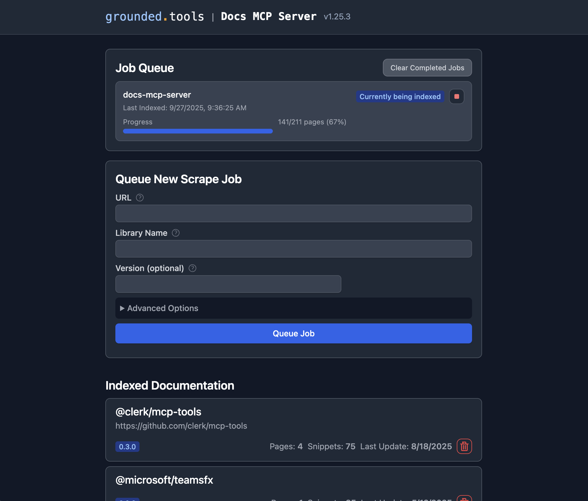 Docs MCP Server Web Interface
