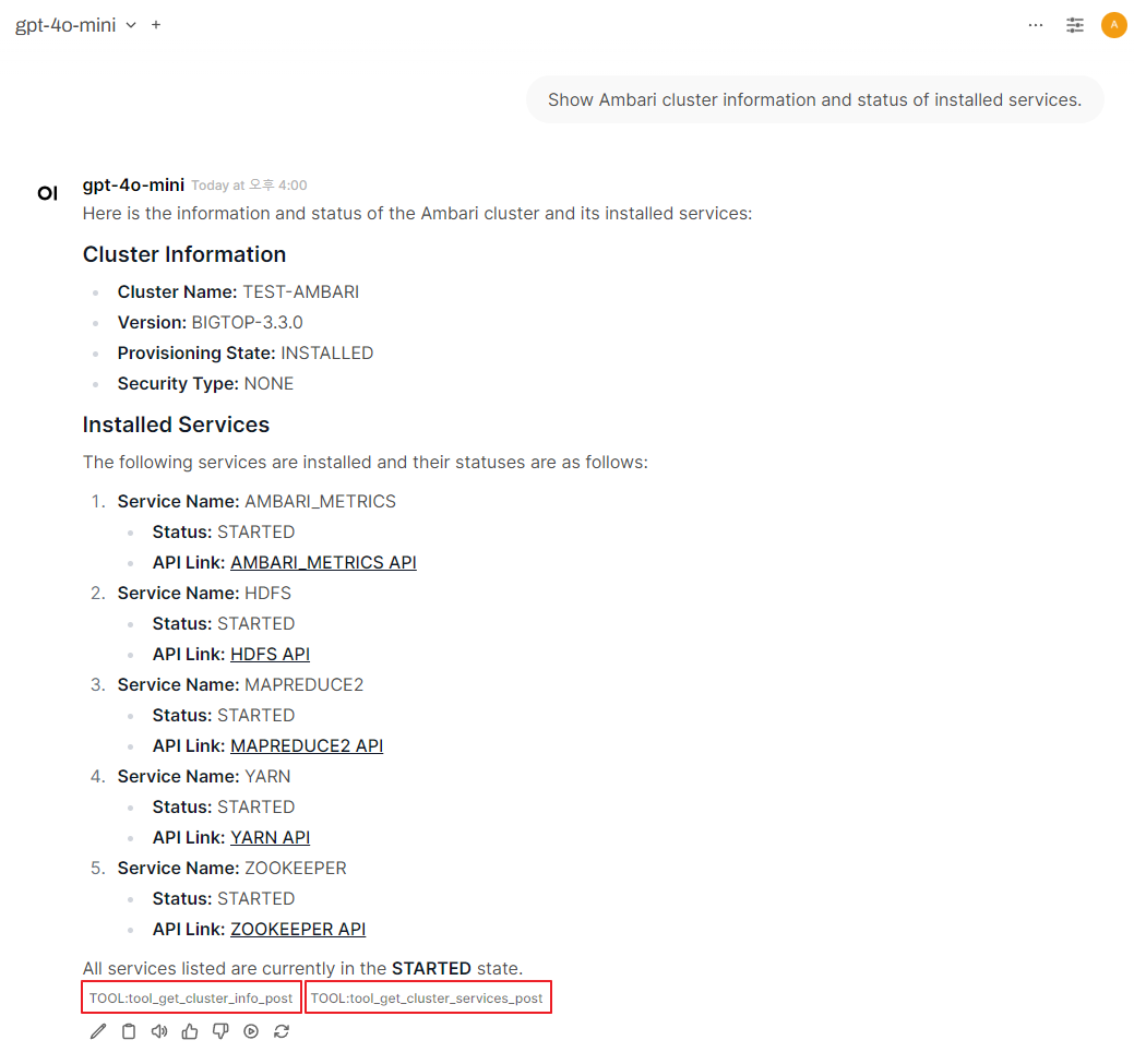 Example: Querying Ambari Cluster(1)