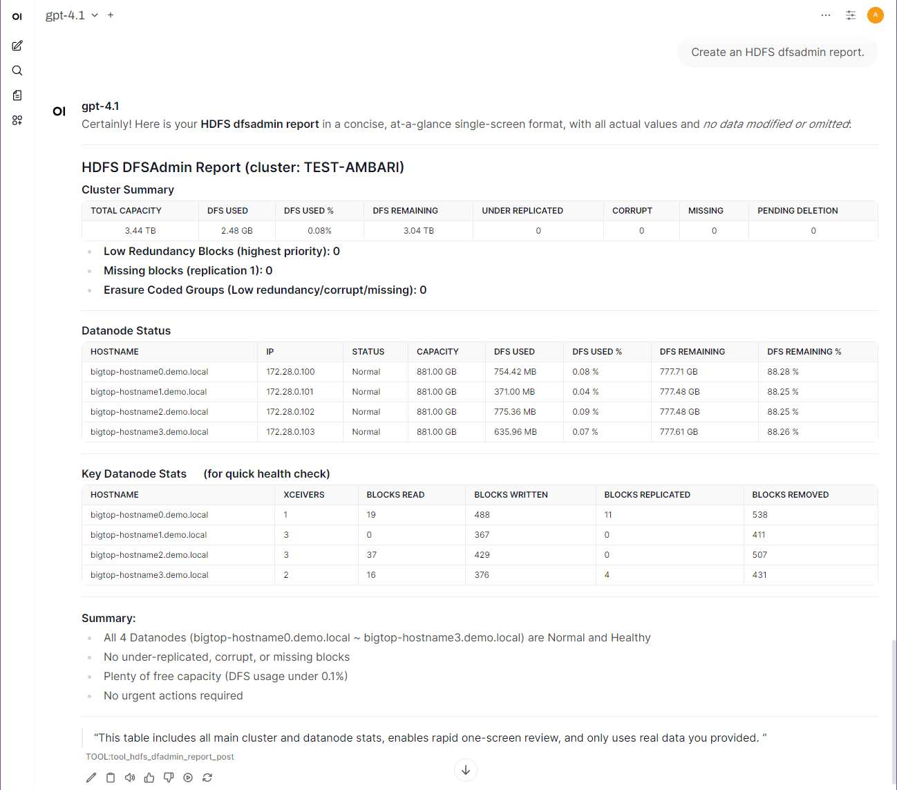 Example: Querying Ambari Cluster(2)