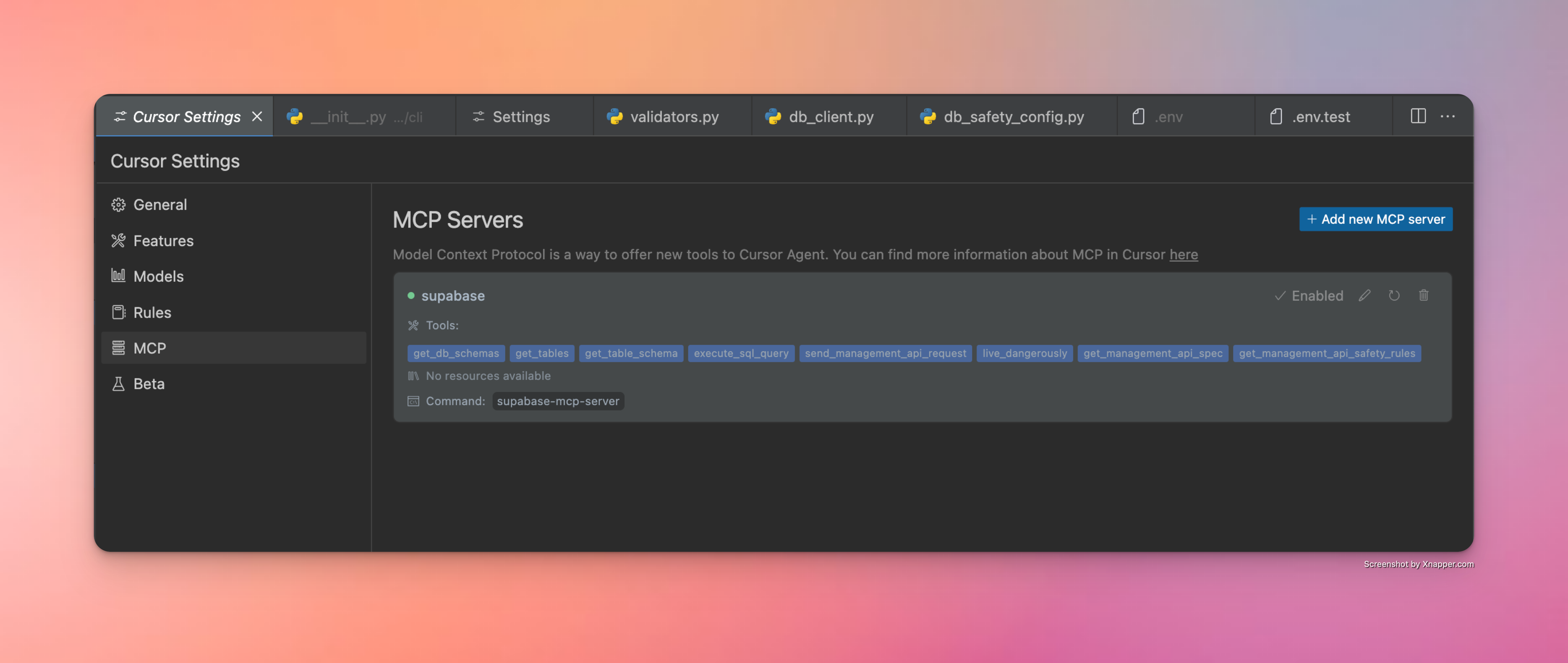 Cómo se ve una configuración de Cursor exitosa