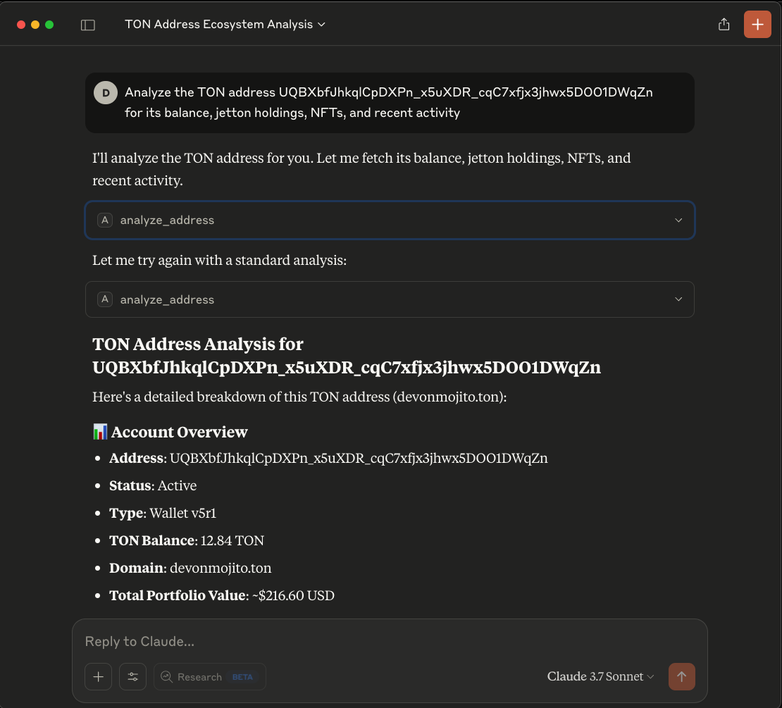 Analyze Address Example