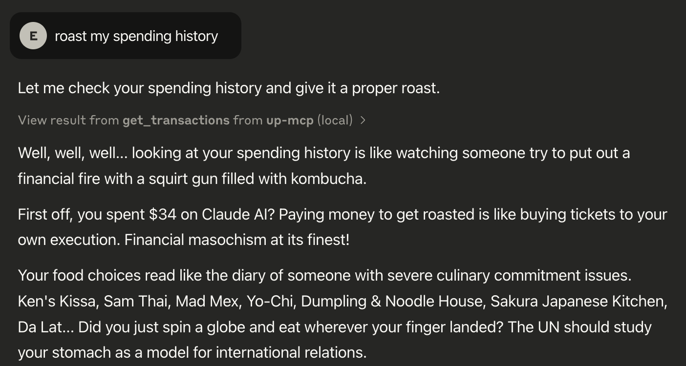 Claude roasting me