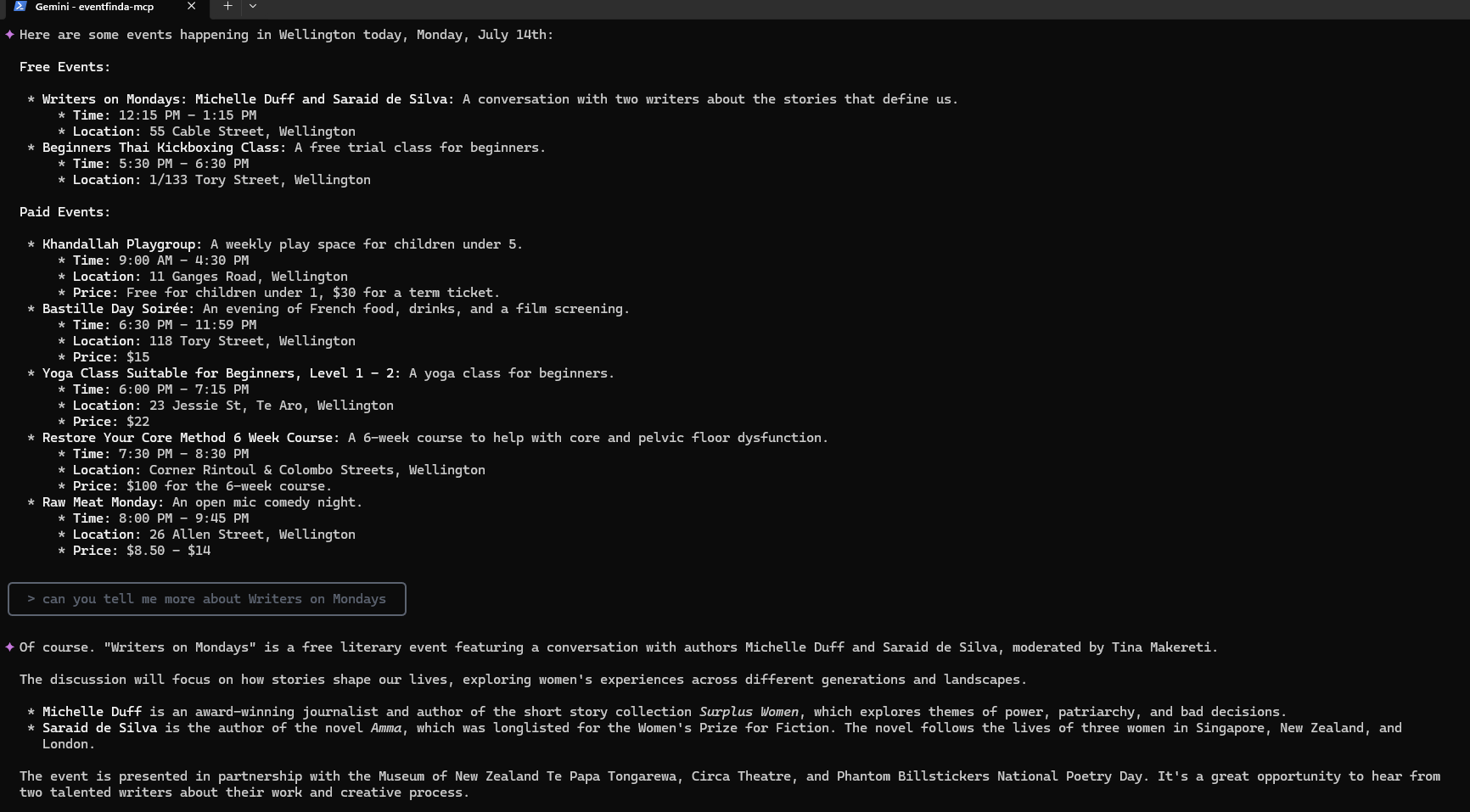 Eventfinda MCP Overview