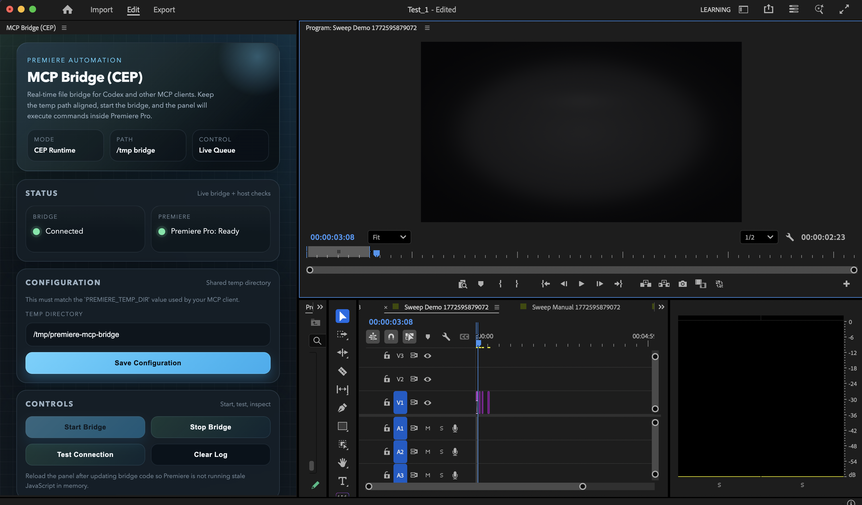 Current MCP Bridge (CEP) panel