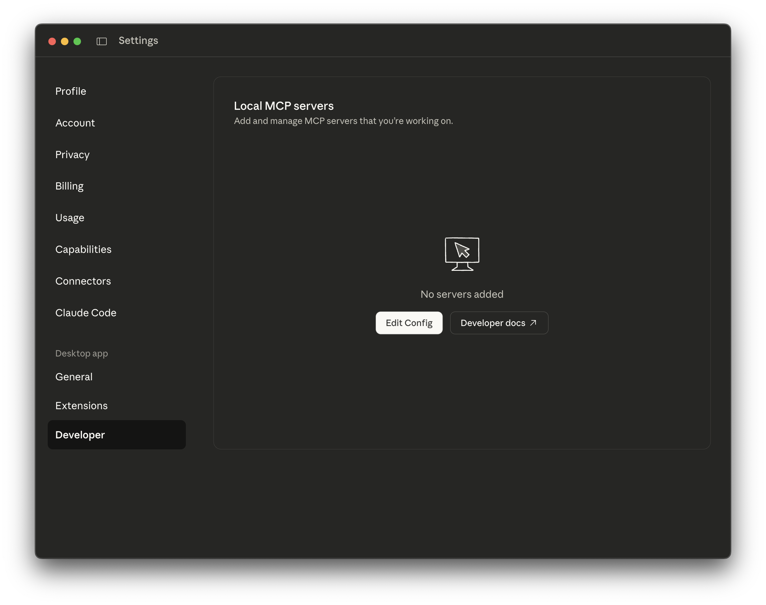 Screenshot showing "Edit Config"
