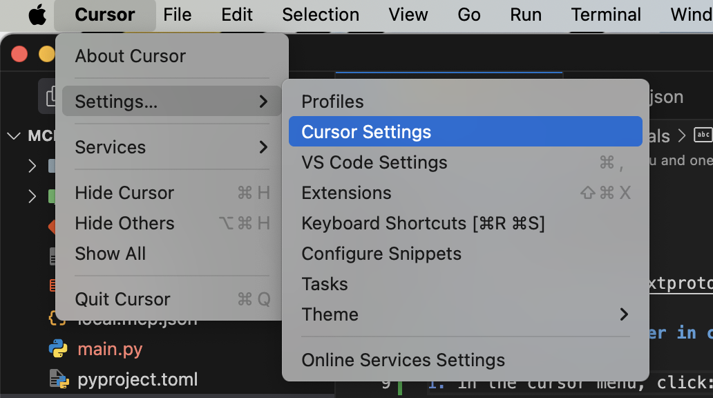 cursor settings