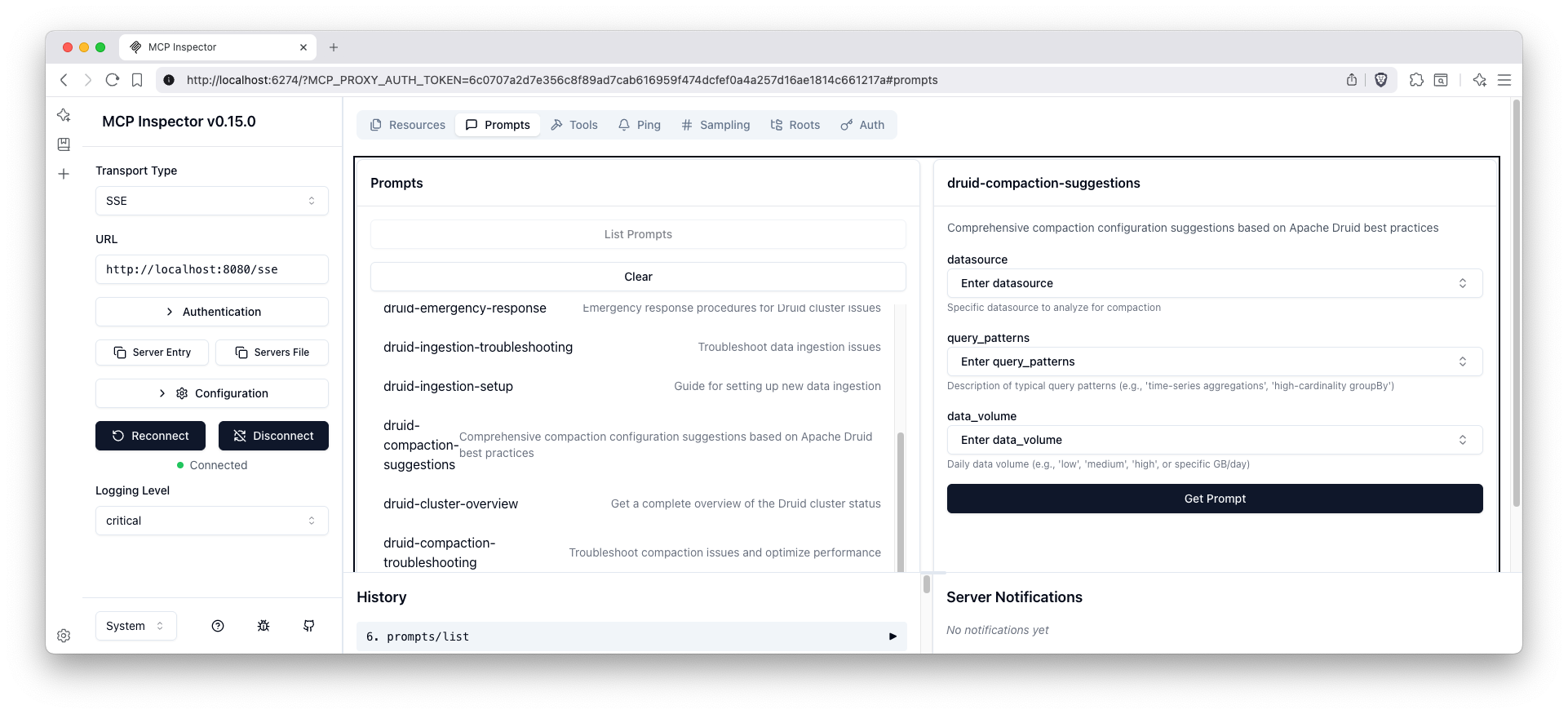MCP Inspector - Prompts
