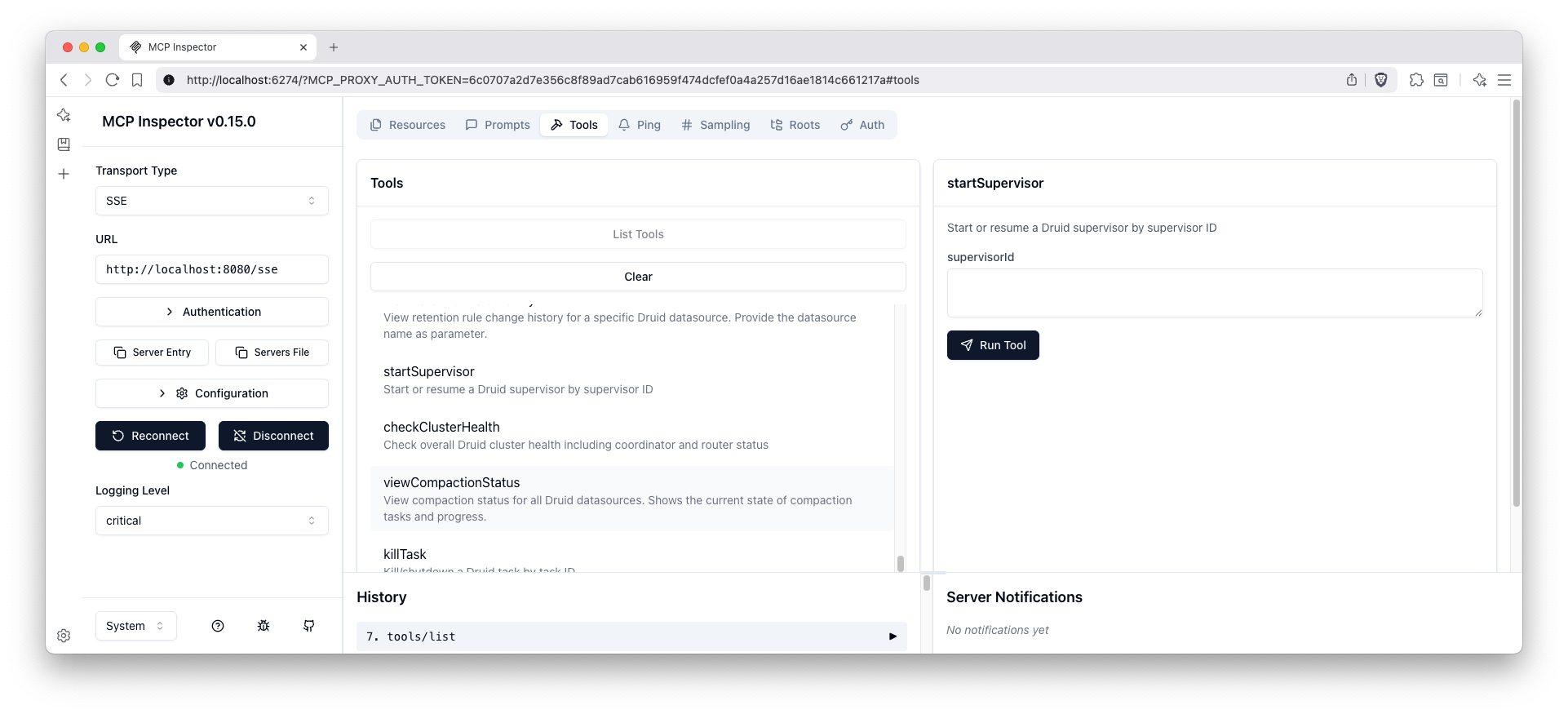 MCP Inspector - Tools