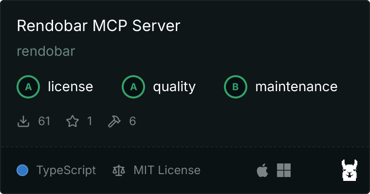 Rendobar MCP server on Glama