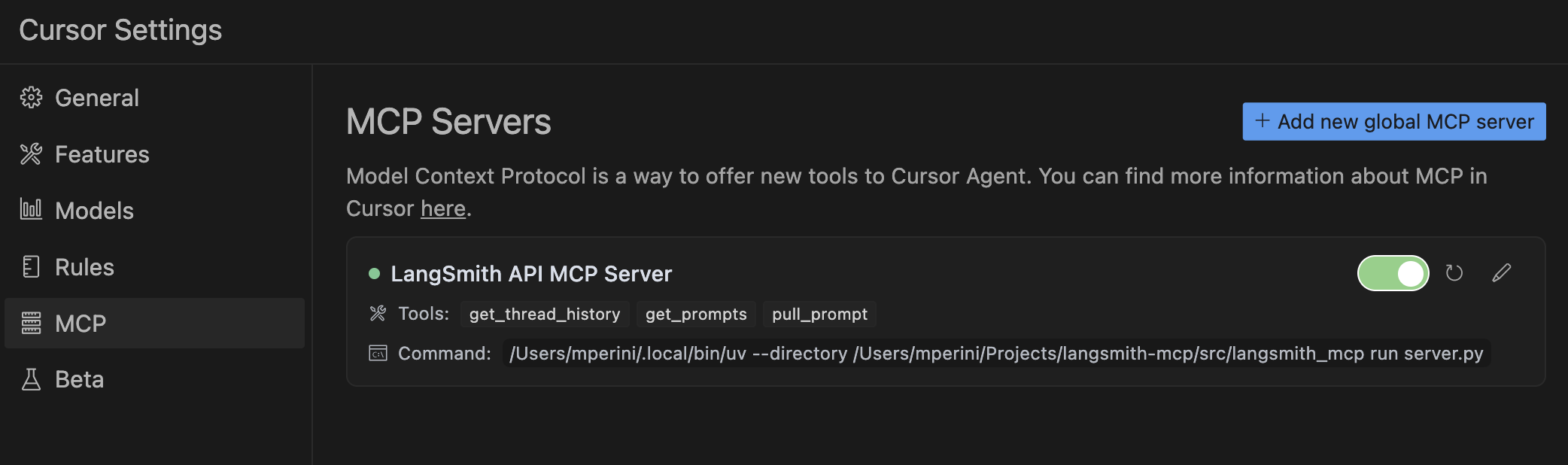 LangSmith Cursor Integration