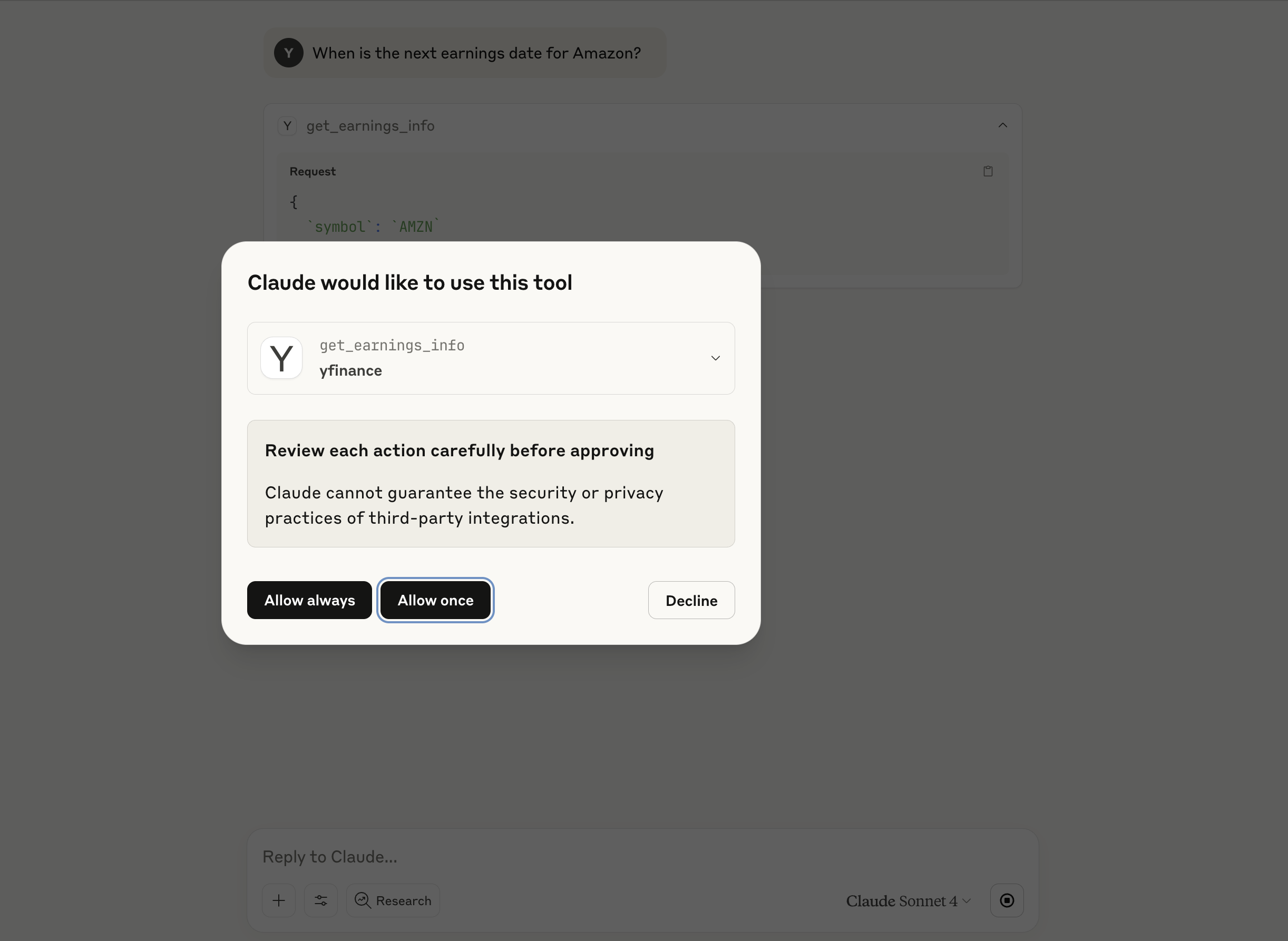 When is the next earnings date for Amazon(permission)?